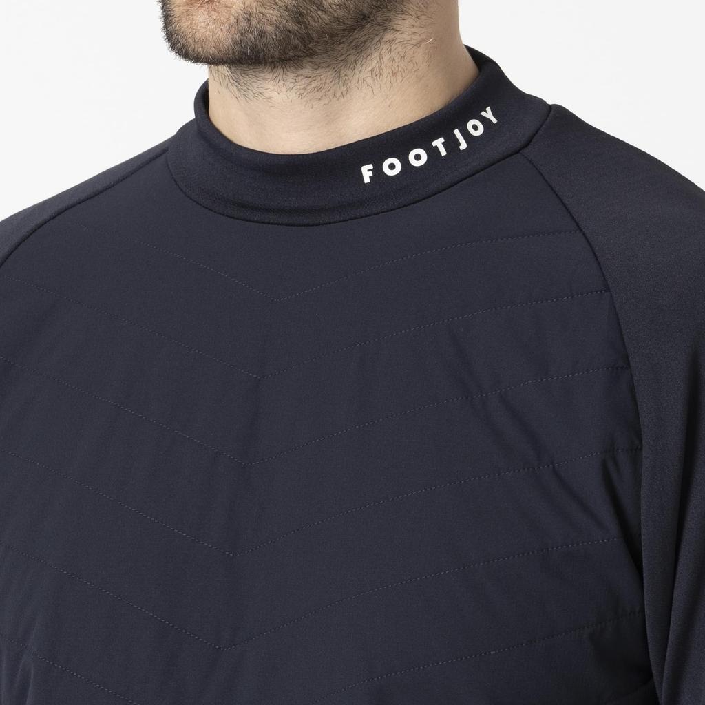 FootJoy Men's Windproof, Lightly Padded, Long Sleeve Mock Neck Shirt, Navy, XXL (FJ-F24-S06, 32198-XXL)