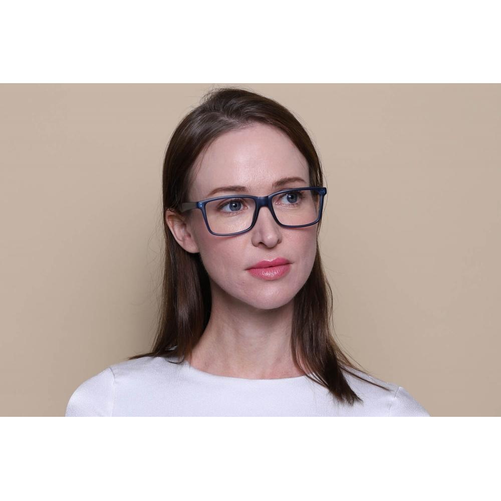 Full Rim Square Frosted Matte Blue Smartbuy Collection Polly Cp162g Fashion Unisex Eyeglasses