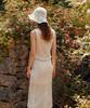 RE RHEE Square Neck Shirred Top