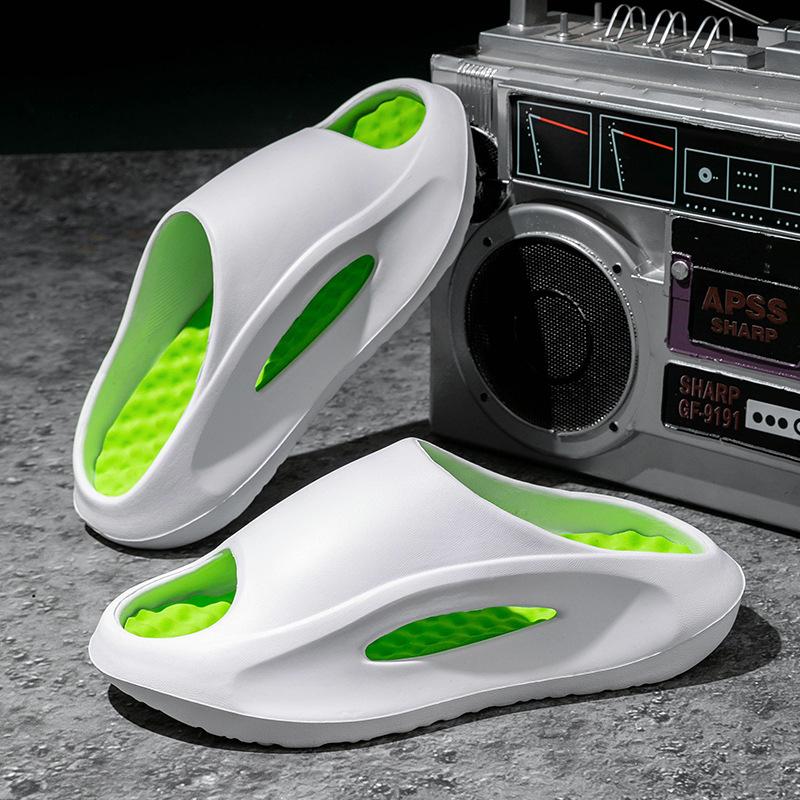 Casual Cool Slippers Summer Color Matching Thick Bottom Comfortable Home Indoor Family Couple Slippers Beach Wear