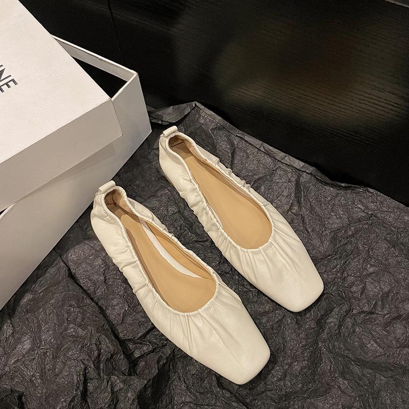 Soft! Huge Easy To Wear~ Huge Comfortable~ Folded Lambskin Single Shoes 2025 One-pedal Doudou Shoes Women's Comfort