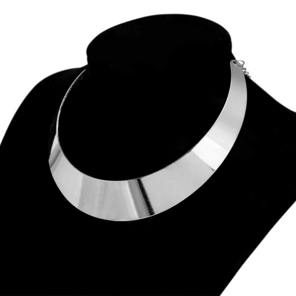 Exaggerated Choker Necklace Plated Golden Wide Collar NeckChain Jewelry Accessories