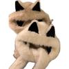 Women's Winter Plush Hat with Fox Ear Scarf - Thickened for Warmth, Ear Protection, and a Slimmer Face Look