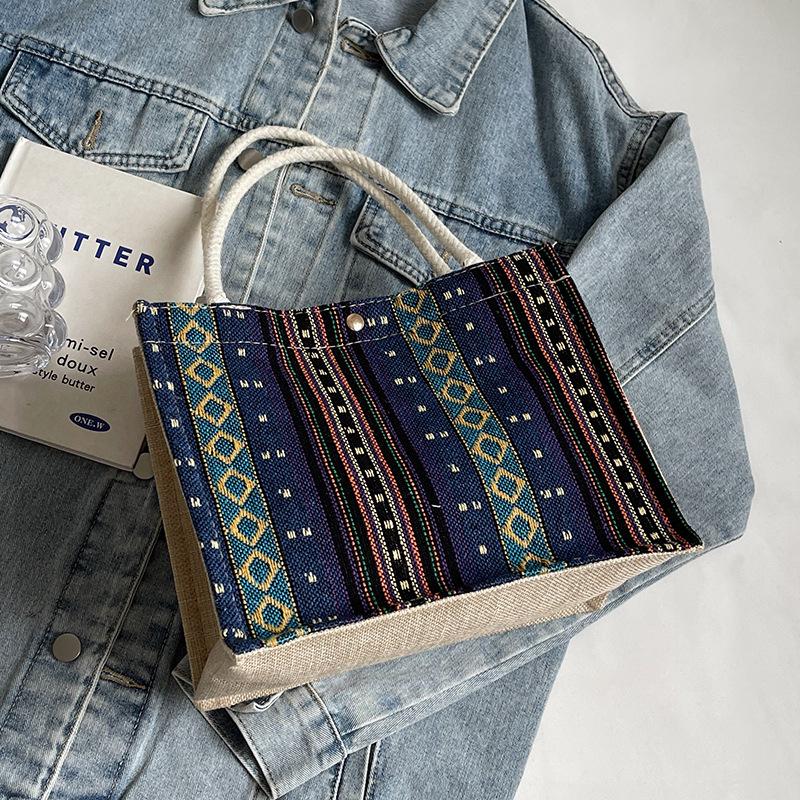 

Medium ethnic style tote bag women s 2025 new fashion handbag women ins niche design woven bag women