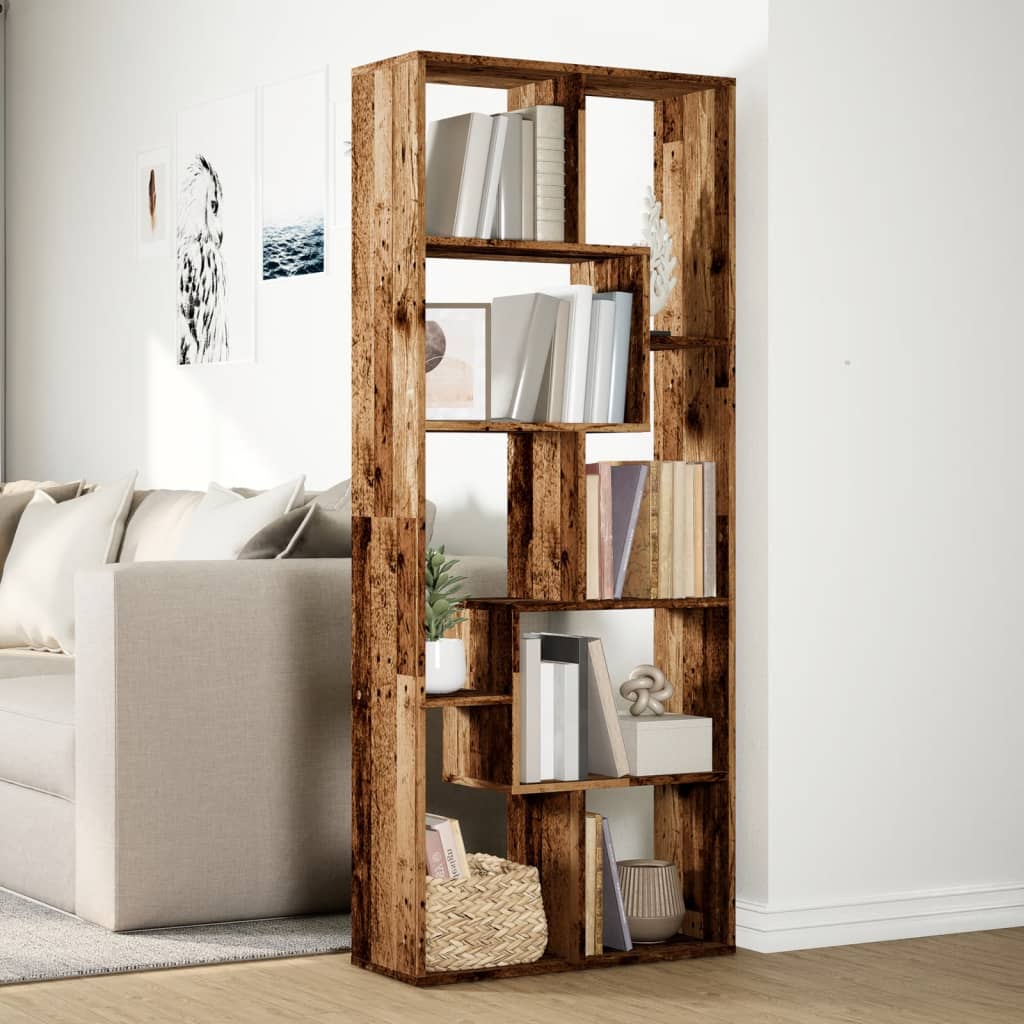 Room Divider Bookshelf Vintage Wood Look 67 x 25 x 161.5 cm