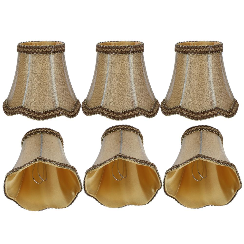 6Pcs Household Fabric Lampshade Table Lamp Cover Accessory for E14 Chandelier Wall Light