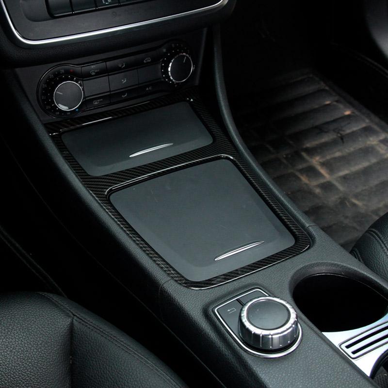 For Mercedes Benz CLA GLA A Class W117 C117 W176 2013-2018 Carbon Fiber Chrome Interior Center Storage Box Trim Ashtray Frame