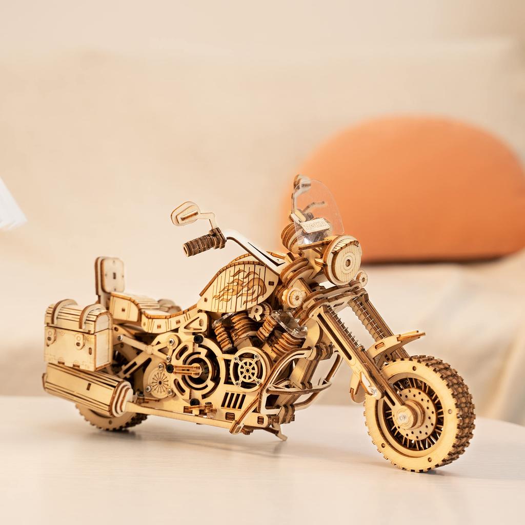 Tsukurundesu® Pohyblivá 3D dřevěná puzzle série (LK504 Cruiser kolo) s japonským návodem