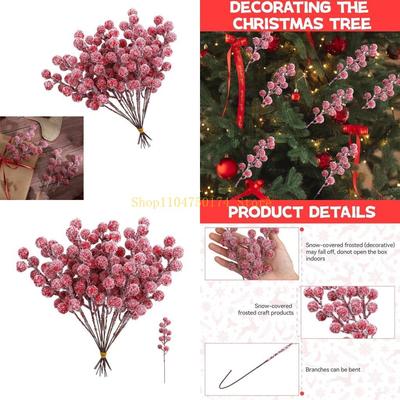20Pcs Bendable Berries Stem Artificial Red Foam Berries Branches For Christmas Tree Wreath Holiday Table Centerpieces Top Sale