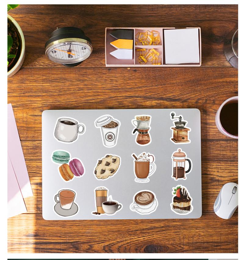 10/25/50 szt. Naklejki z graffiti z motywem napojów kawowych do scrapbookingu DIY, walizki, butelki na wodę, telefonu, laptopa, gitary, samochodu, deskorolki