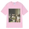 Vintage Selfie Buddy Funny Cat Meme T Shirt Men Women Harajuku Fashion T-shirts Short-sleeved Cotton Hip-hop Casual T-shirts