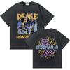 Washed Vintage Rapper Drake Take Care Album Graphic T Shirts Men Hip Hop Retro Tshirt Mens Fashion Casual Oversized Tee Shirt