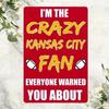 Vintage Metal Sign Wall Art, Gift for Bar Home Kansas City Chiefs Fan