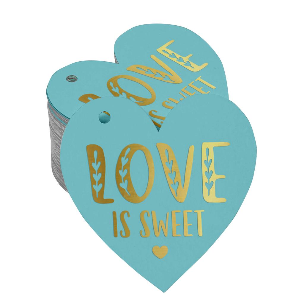 Inkdotpot 100 Pack Real Silver Foil Paper Tag Love Is Sweet Wedding Favor Hang