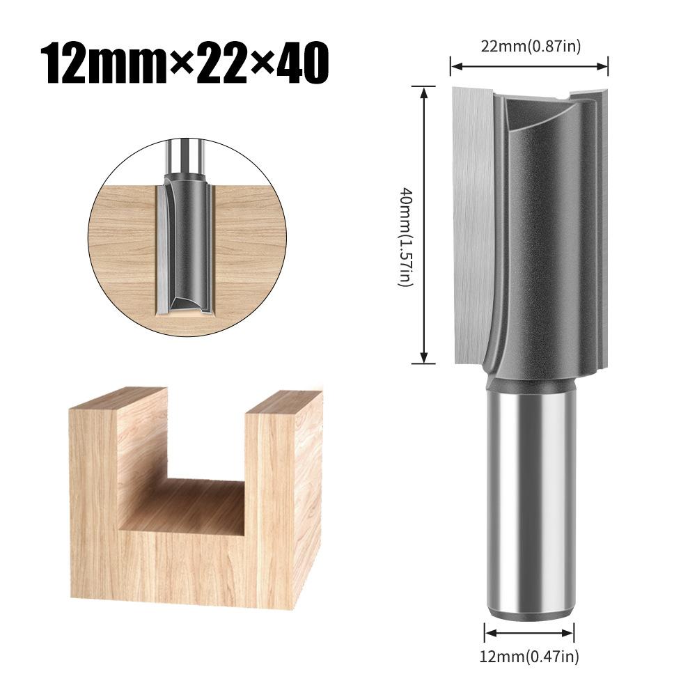 Woodworking Milling Cutter 12 Handle Extended Straight Blade Length 40Mm Slotted Straight Knife Slotted Cutter Slotted Milling Cutter Tools