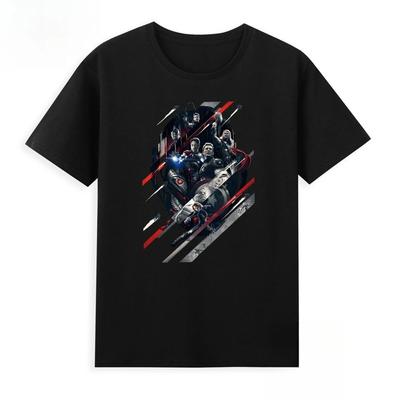 Genuine  The New Avengers Iron Man Captain America Hulk Printed T-shirt Casual Men's And Women's Short SleevesJacket