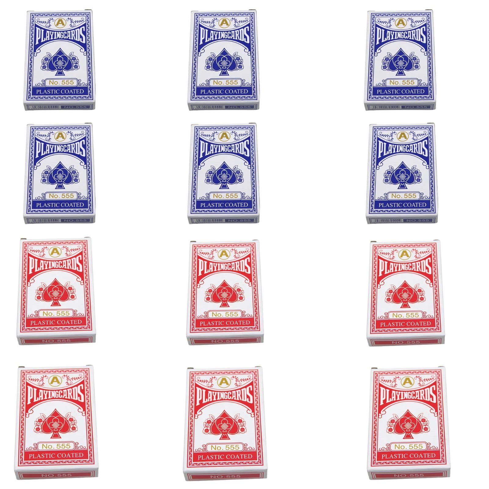 

UACT 6-Pack Set of Paper Playing Cards, Baccarat, Poker, Blackjack, Magic, Double Deck Set, Poker Size (12 Packs)