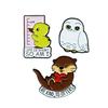 Charming Animal Brooch - Fun Little Bird & Otter Cartoon Badge for Clothing Accessories