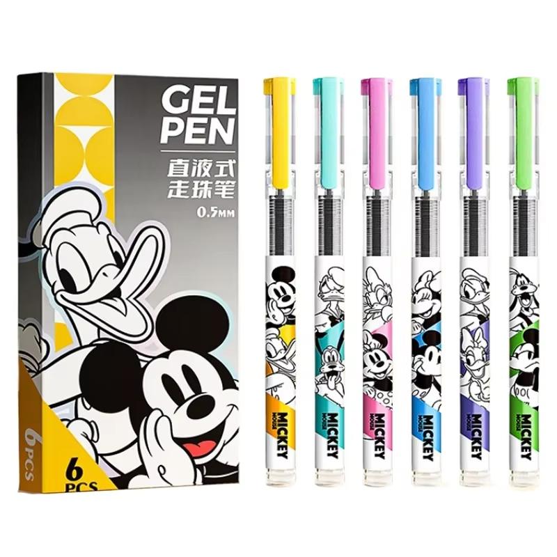 

MINISO 6 шт./набор Персонажи мультфильмов Лимитированная серия мультфильмов Черная 0,5 мм Большая емкость Быстросохнущая гелевая ручка Студенческие/офисные канцелярские товары