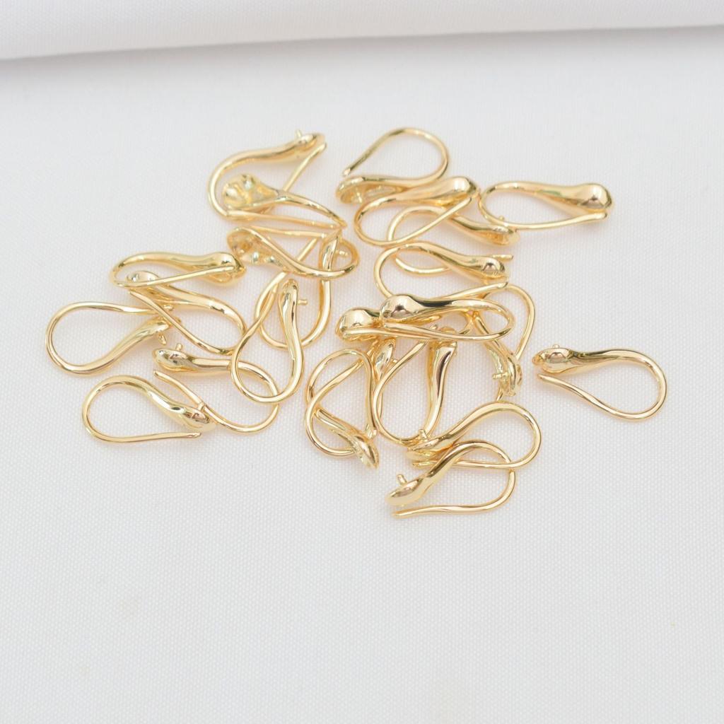 Lot de 10 crochets d'oreilles en perles pour talons hauts, couleur préservée, emballés en or 18 carats, support français préservant la couleur, accessoires de bricolage