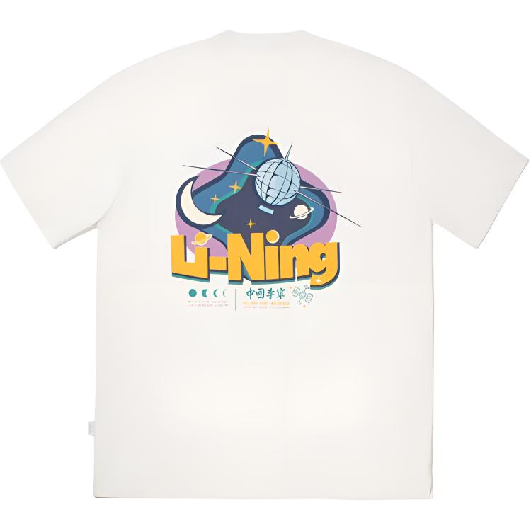 Li Ning Round Neck Pullover Letter Print Comfortable Versatile Casual Simple Sports Short Sleeve T-Shirt Unisex T-Shirt AHSV823-1