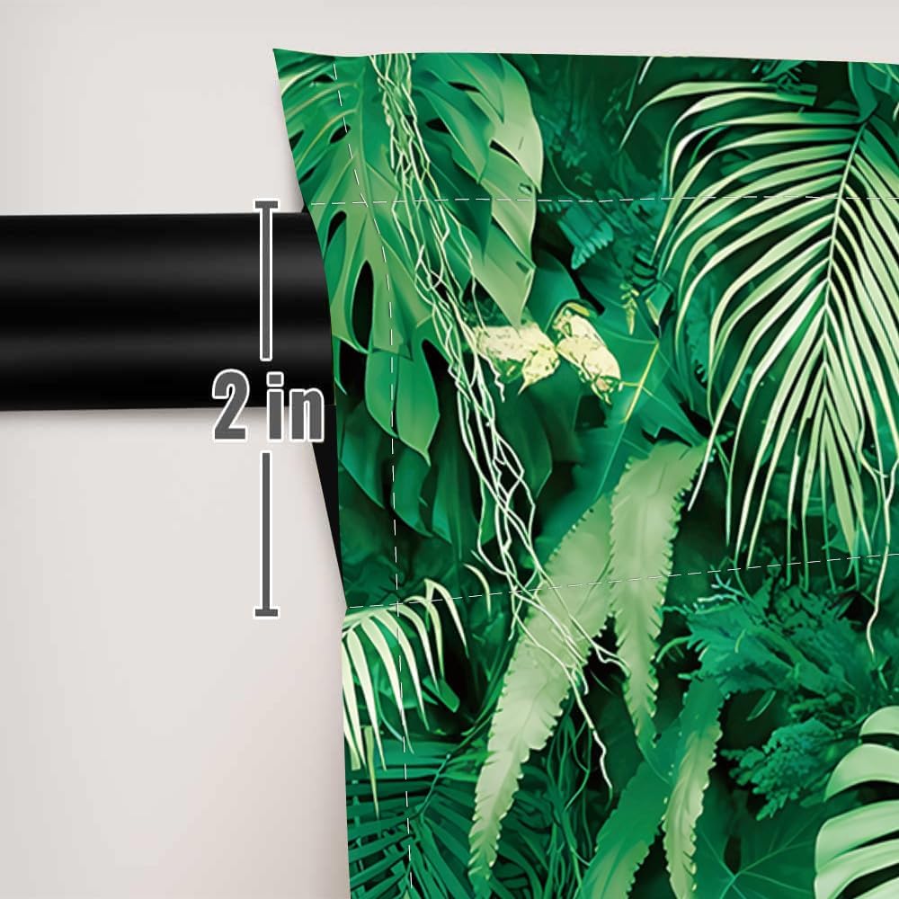 Tropical Palm Leaves Summer Window Curtain Plant Jungle Garden Nature Eco Theme Plant Living Room Balcony Bedroom Decoration