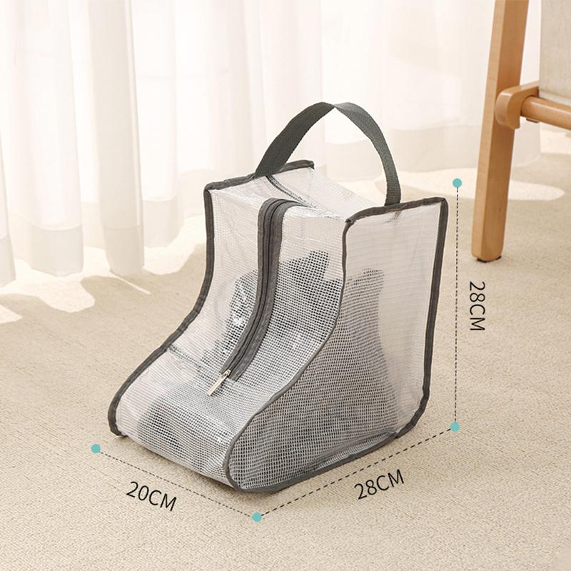 Boots Storage Bag Transparent PVC Mesh Zipper Closure Dustproof Moistureproof Protection Holder Bag for Women's Long Boots