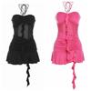 Sleeveless Women Halter Neck Dress Transparent Halter Camisole Dress  Girls Gift