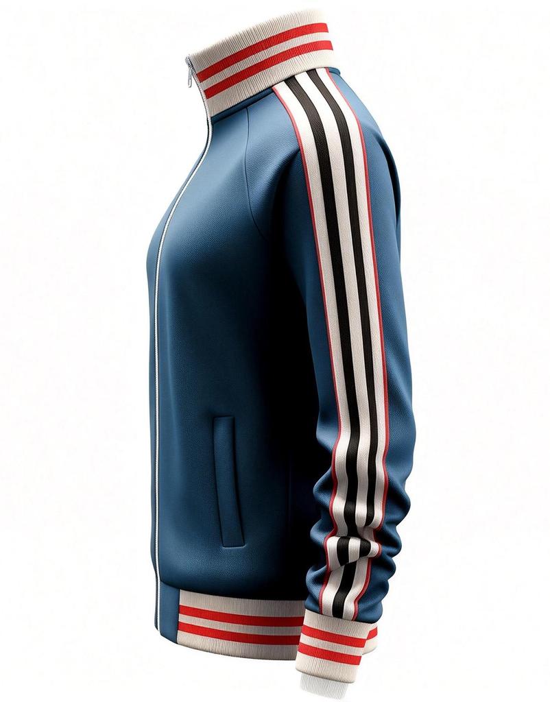 Męska codzienna sportowa kurtka z kołnierzem stojącym i wstążką - Kolekcja Jesień/Zima