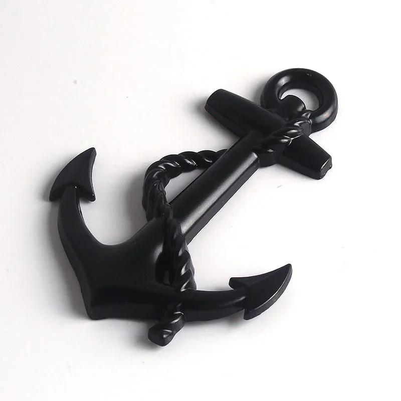 

New car body bumper decoration label anchor sticker creative metal boat anchor hook navy emblem pirate boat body sticker parts чёрный