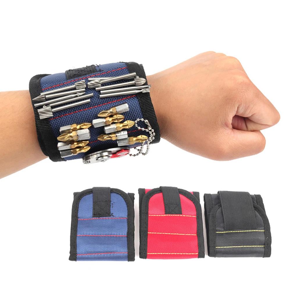 

Portable Magnetic Wristband Tool Kit Strong Magnetic Wristband Tool Strap with Telescopic Pickup Tool Repair Accessories синий