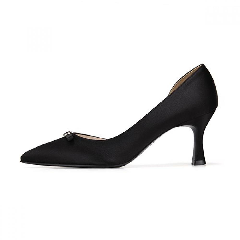 Barbara Satin Inside Open 7cm Pump Bbh201bk