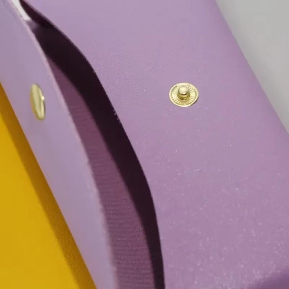 Colored Buckle Glasses Box PU Leather Solid Color Glasses Pouch Bag Accessories Pressure Resistant Reading Glasses Holder Box