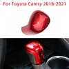 Gloss Red ABS Car Interior Gear Shift Knob Cover Trim For Toyota Camry 2018-2021