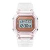 Waterproof Student Sport Digital Watch with Transparent Square Design and Luminous Alarm