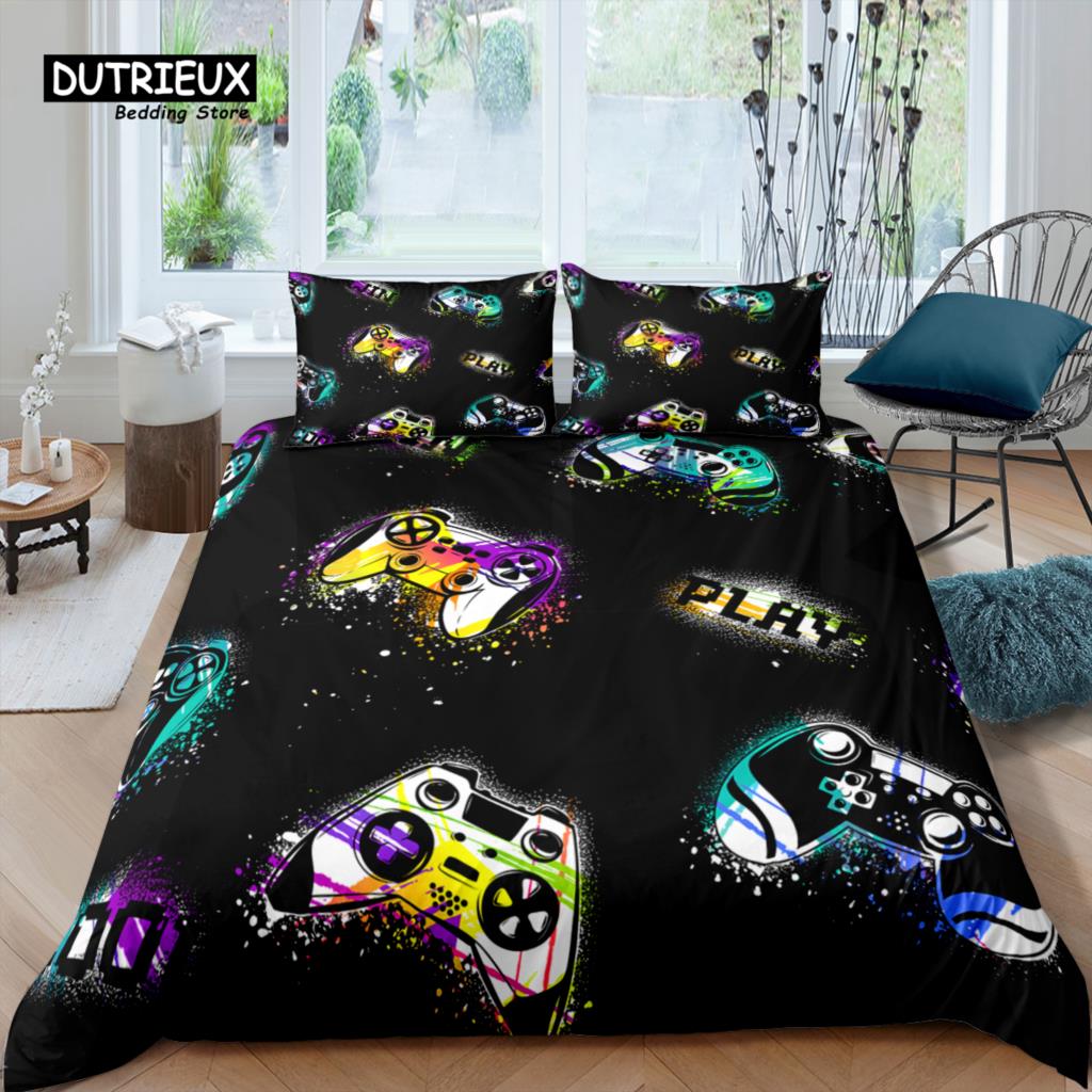Home Living Luxury 3D Gamepad Bedding Set Gamers Duvet Cover Pillowcase Queen and King EU/US/AU/UK Size Comforter Bedding
