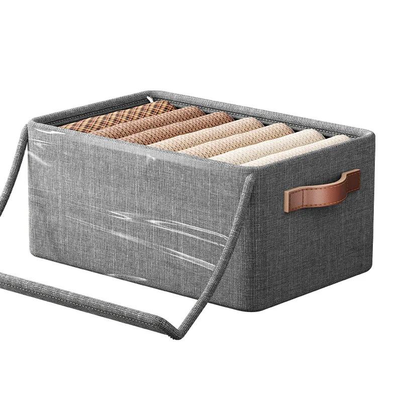 Clothes And Pants Storage Box Household Fabric Drawer Wardrobe Foldable Wardrobe Storage And Organizer With Steel Frame