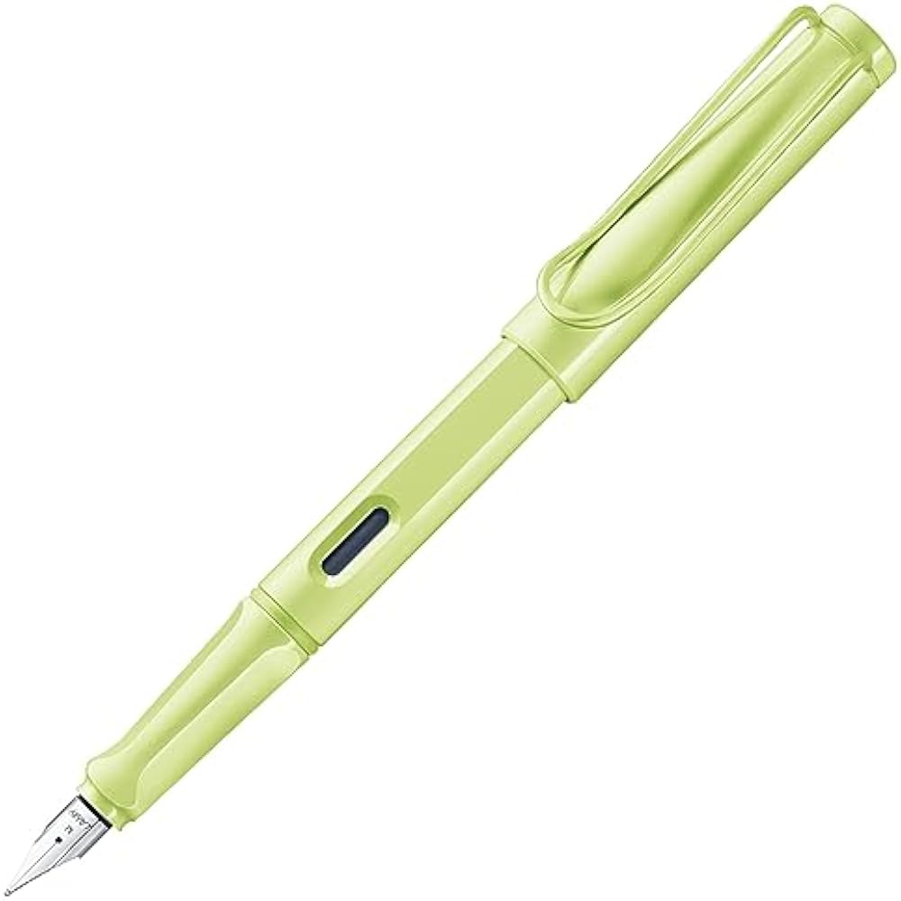 LAMY Safari Spring Green - Left Handed Steel Tip (LH) Medium Fountain Pen with Ergonomic Grip And...