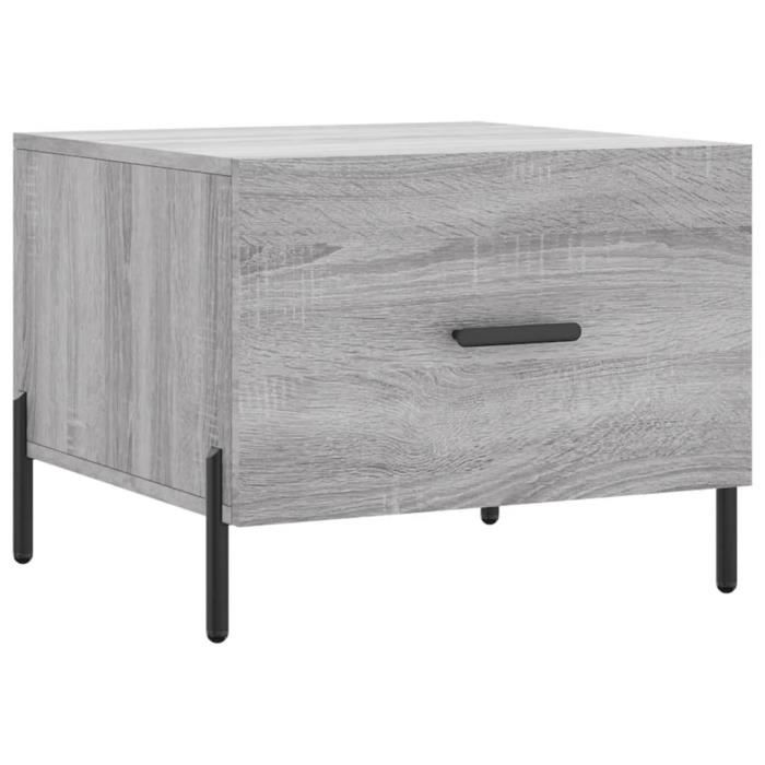 VidaXL Table basse Sonoma gris 50x50x40 cm Bois d'ingénierie 829424