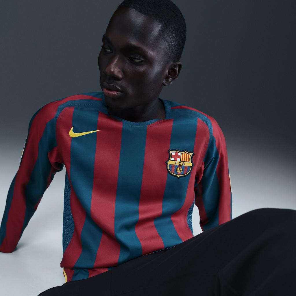 Nike FC Barcelona 2005/06 Reeditare Replica Tricou cu Mânecă Lungă Roșu/Albastru Unisex Topuri HQ1461-471