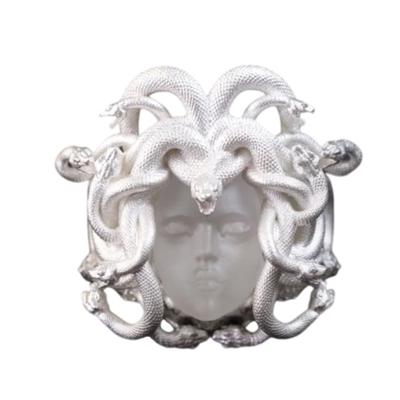 Greek Queen Snake Ring Gothic Adjustable Opening Finger Ring for Men and Women Punk Style Jewelry Handmade Retro Gift
