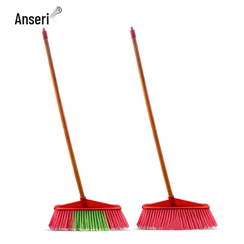 Anseri Wooden Handle Plastic Broom