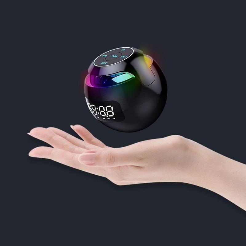 Multifunctional 5W Bass Bluetooth 5.0 Wireless Speaker with Clock Alarm Colorful LED Display FM Radio