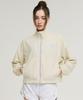 Leijibi Cool Touch Airlight Crop Loose Fit Women'S Zip-Up Rash Guard Cream Beige