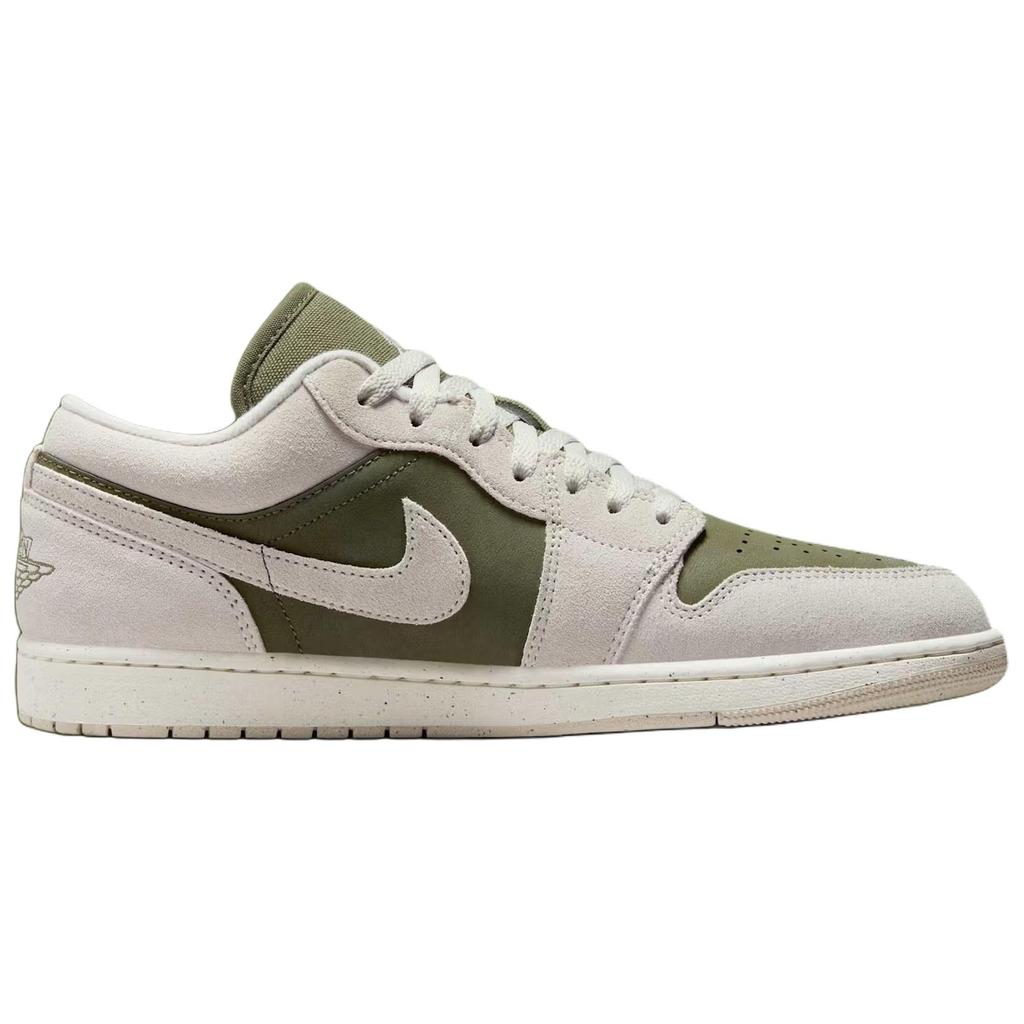 Jordan Air Jordan 1 Abrasion Resistant Low top Vintage Basketball Shoes Unisex White Green Jordan HV4089-201