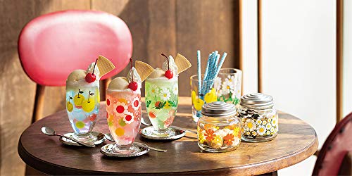 Aderia Retro Glasbecher [Basisglas / 335ml / 5 verschiedene Designs] Wird in einer individuellen Handwerksbox geliefert, Hergestellt in Japan