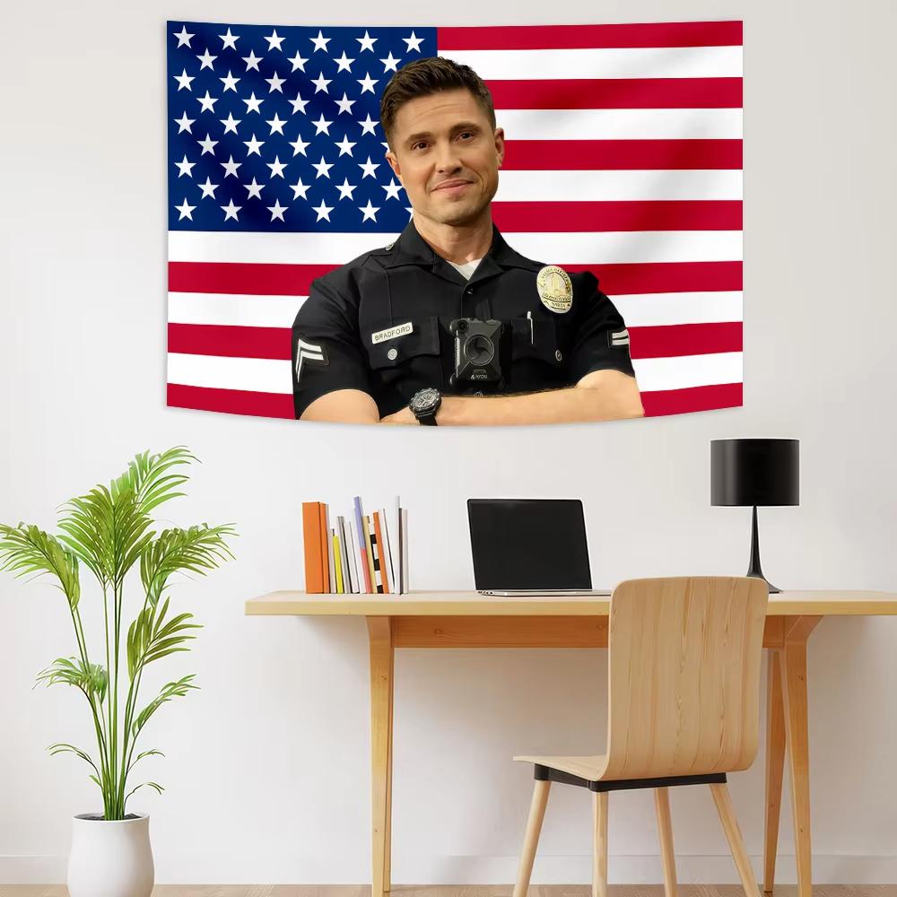 Bradford Rookie Tim Pink Amerikanische Flagge Poster Wandteppich Banner Ästhetische Raumdekoration Wandbehang Stoff Schlafsaal Tapete Geschenk