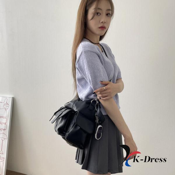 Lucky Pocket Leder Große Schultertasche Crossbag