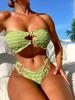Bandeau Womens Swimsuits Female Swimwear Sexy Bikini Ribbed Bikinis Set Thong Brazilian Biquini Swimming Suits Beachwear