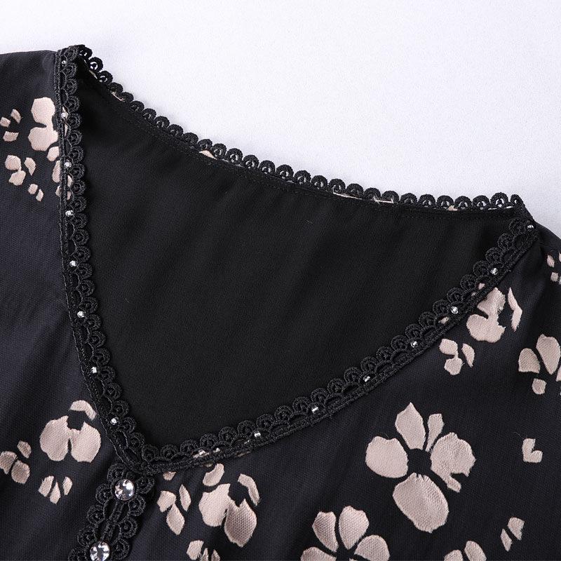 2024 Summer Silk Slim Fit Floral Mid-Length Dress for Women